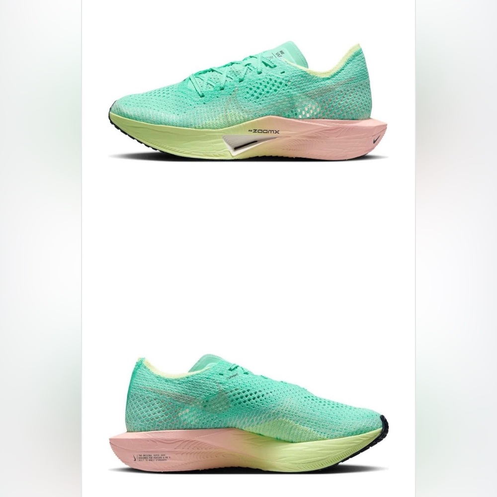 Nike Womens ZoomX VaporFly Next% 3 'Mint Foam Sunset Tint' Sz 7.5 - Picture 9 of 10